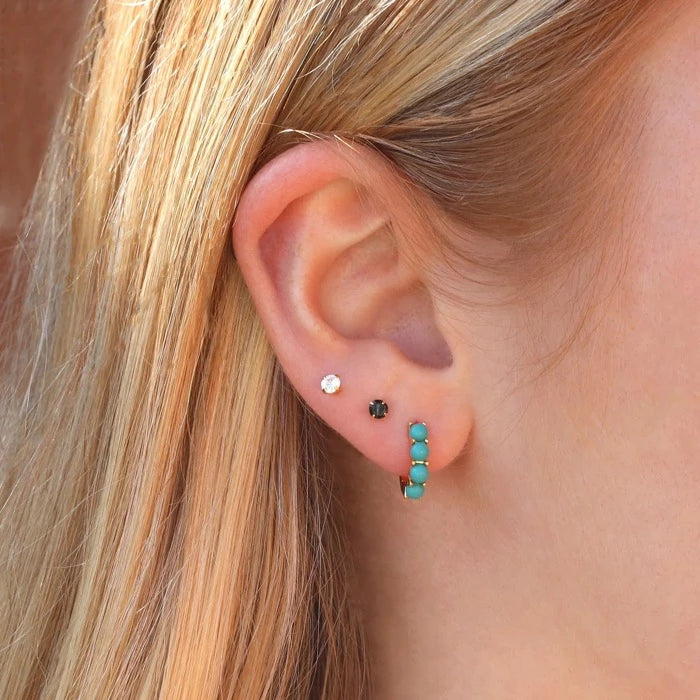 turquoise small hoop earrings 