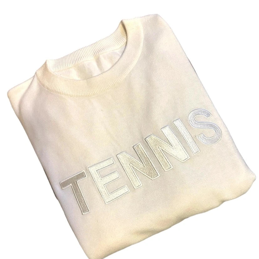 womens white tennis sweater