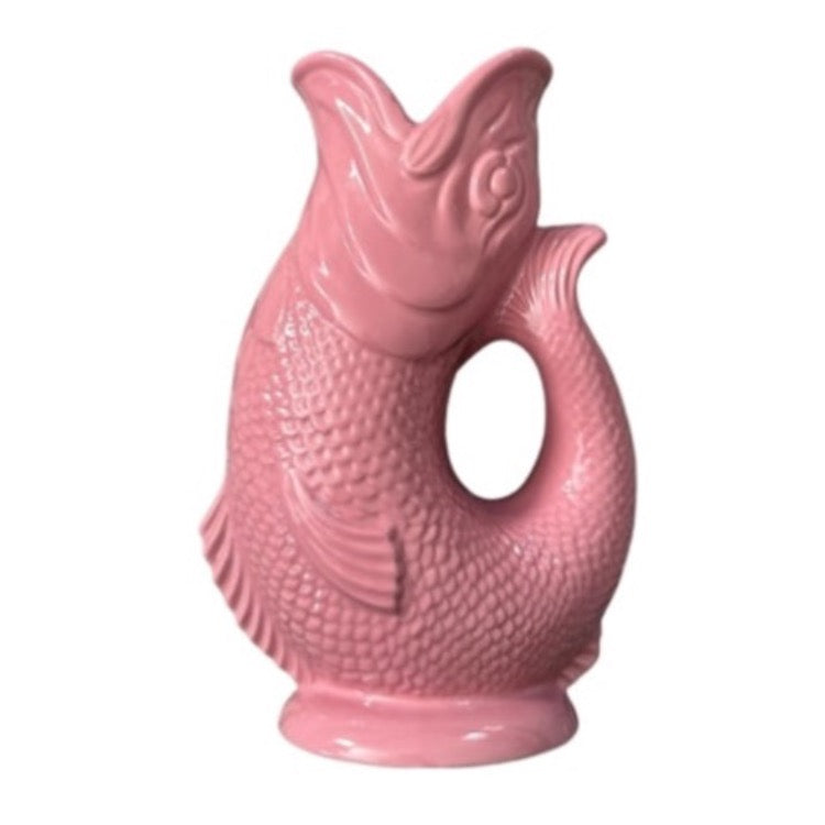 pink large gurgling cod fish pitcher vase