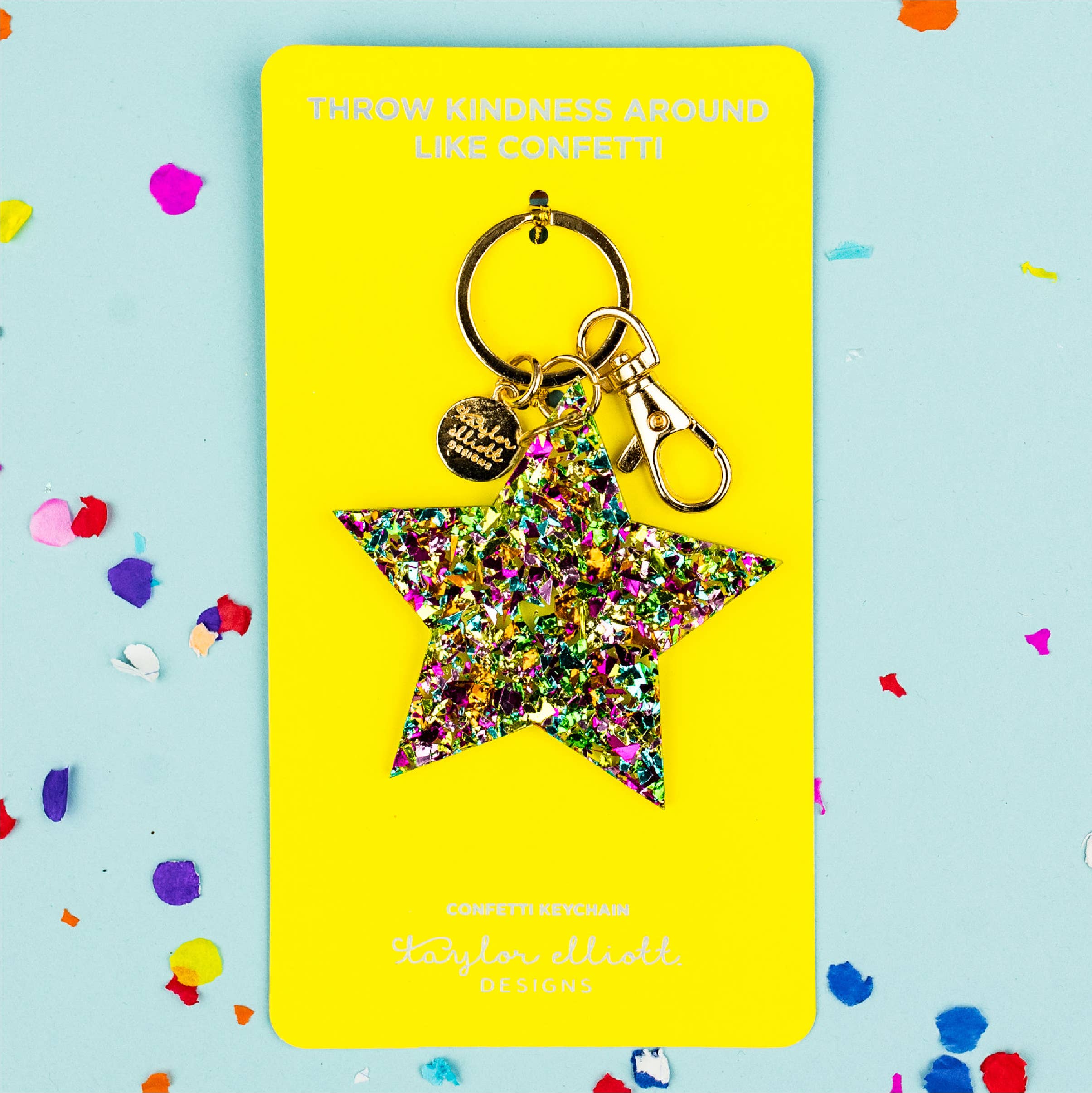 kids acrylic star glitter keychain