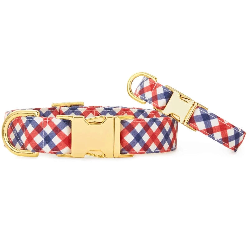 americana red white and blue dog collar