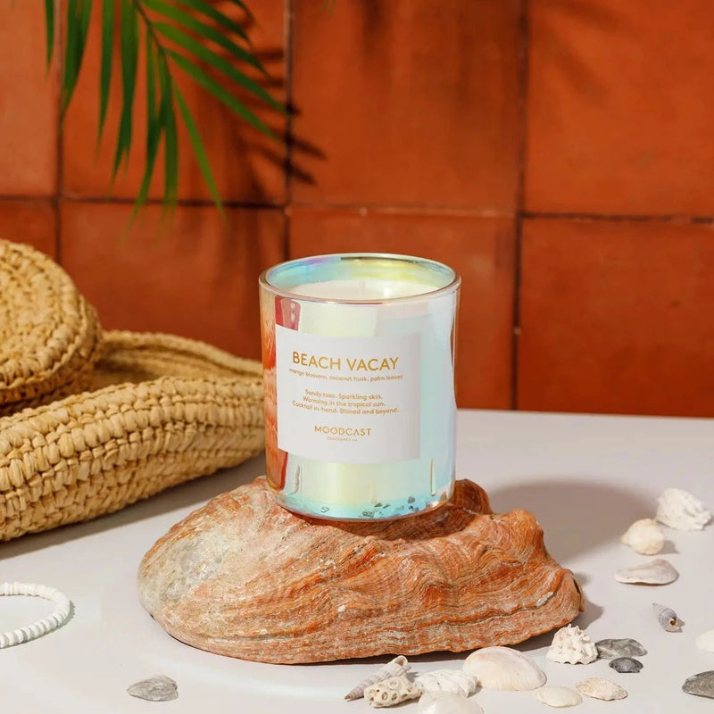 iridescent beach small candle