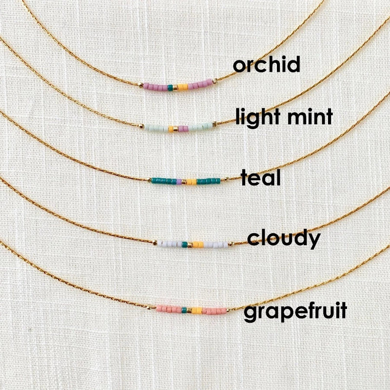 labelled necklaces colors