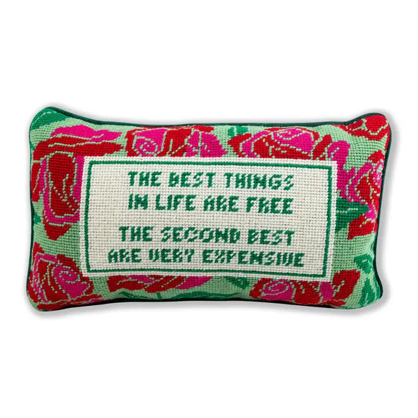 best things in life are free funny pillow