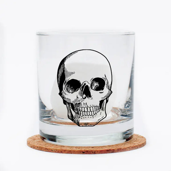 skull rocks glass