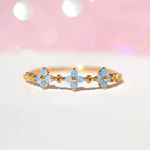 girls crew blue blossom ring