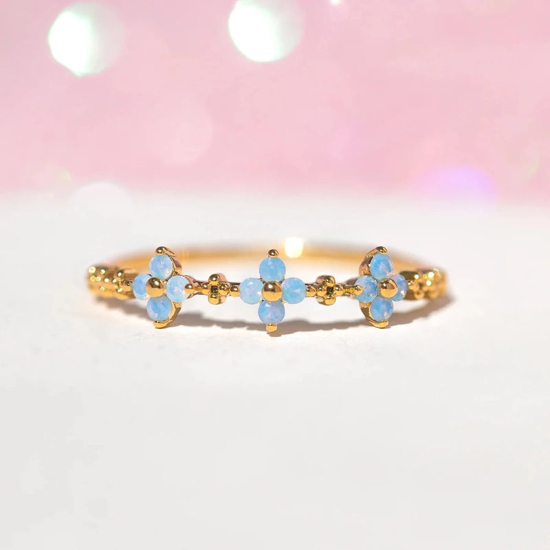 girls crew blue blossom ring