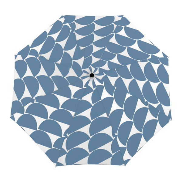 blue and white duckhead umbrella open