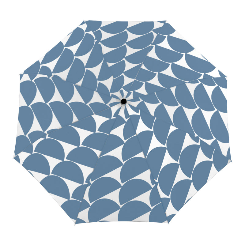 blue and white duckhead umbrella open