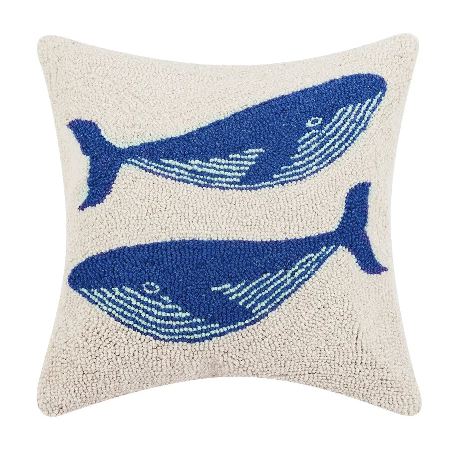blue whales throw pillows