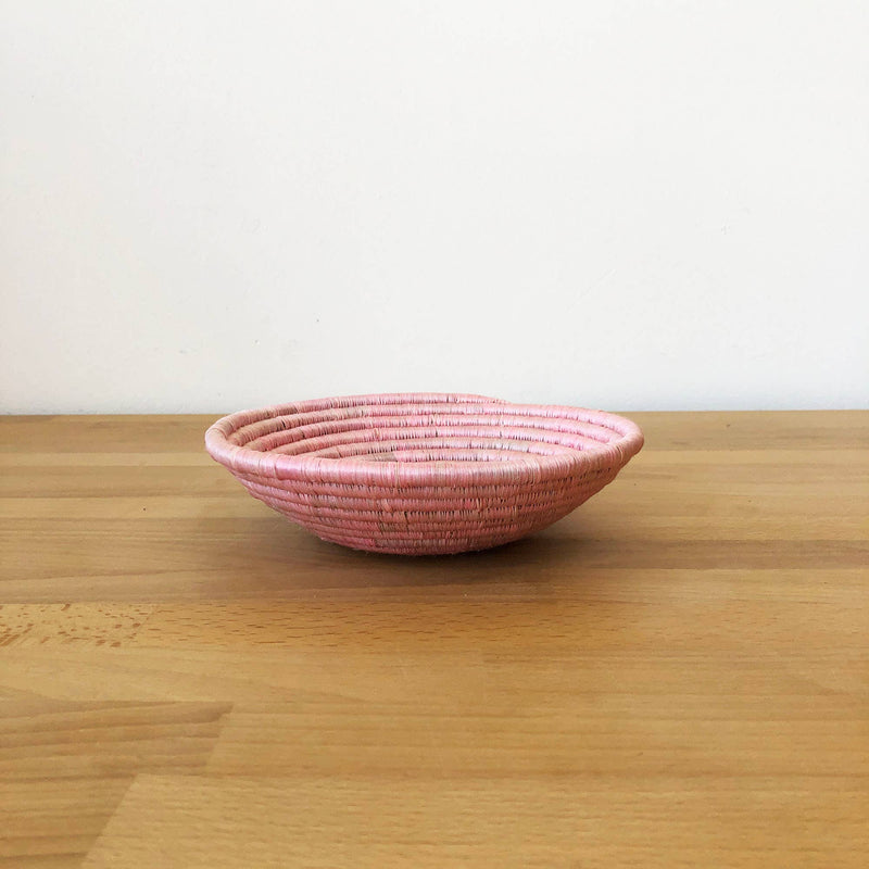 pink african woven small bowl