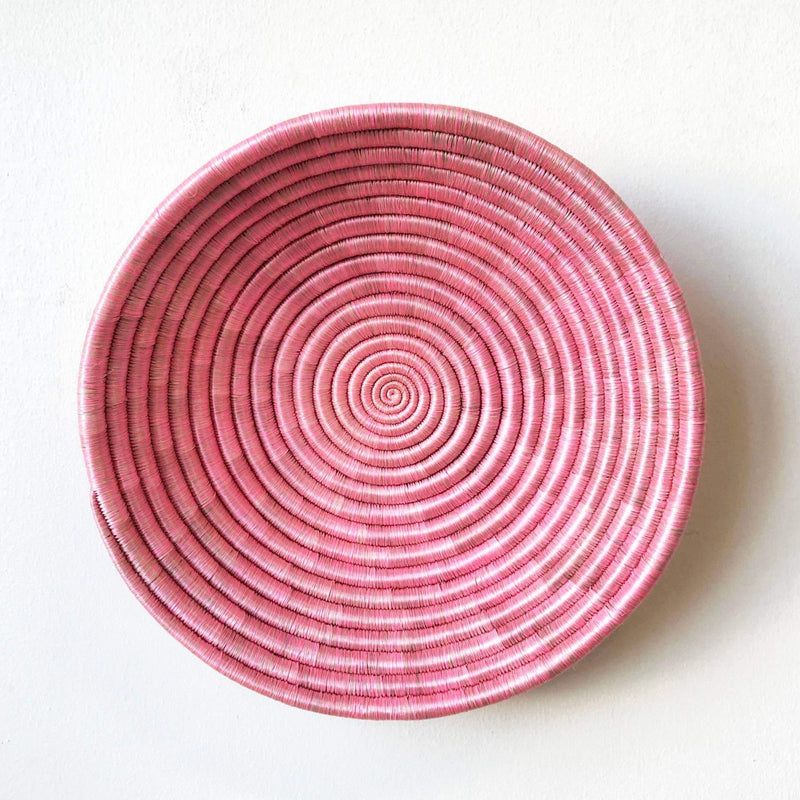 bright pink african woven bowl