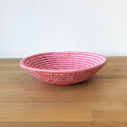 pink african woven large bowl