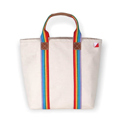 canvas bag rainbow handles