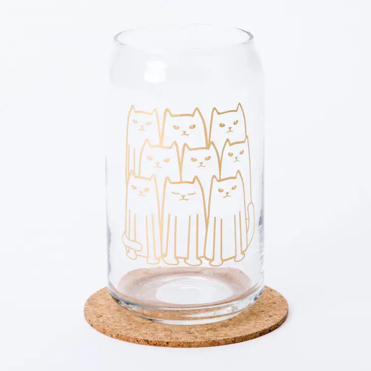 cats beer can glass