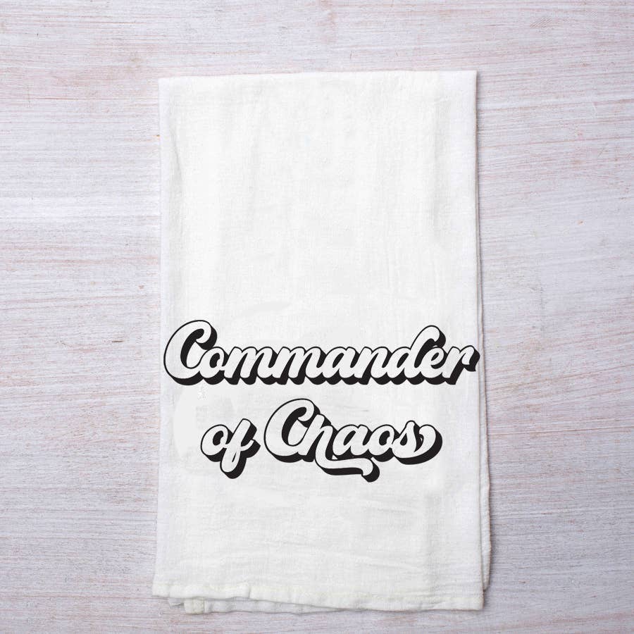 commander of chaos kitchen towel