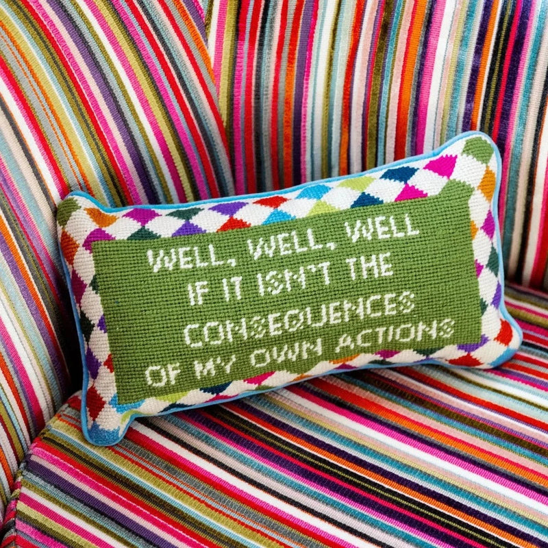 clever throw pillow close up