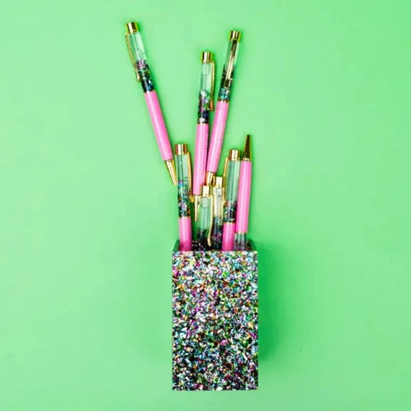glitter pen and pencil cup