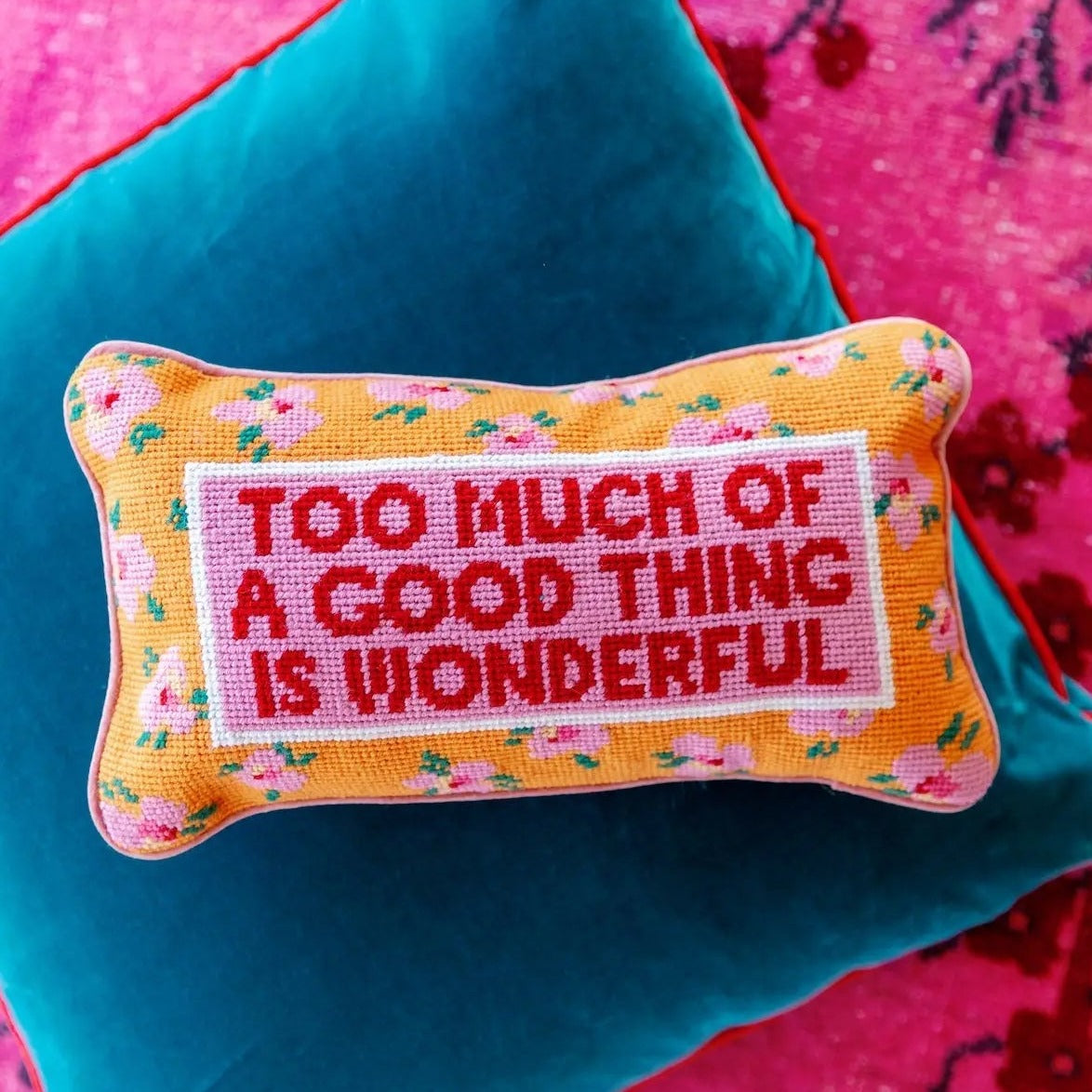 funny sayings needlepoint pillow