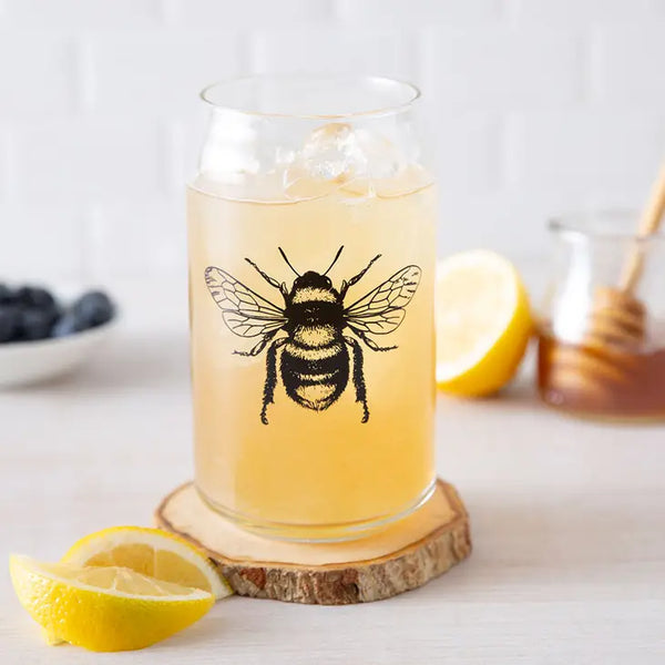bee beer can glass