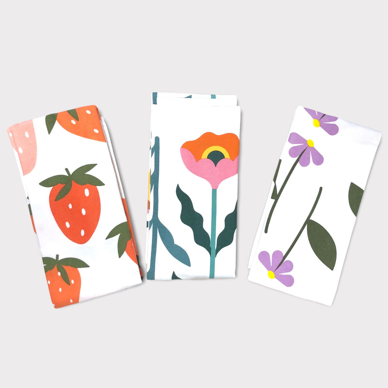 Floral Cotton Tea Towels | Available in 3 Prints