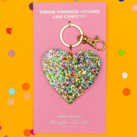 kids glitter heart keychain backpack clip