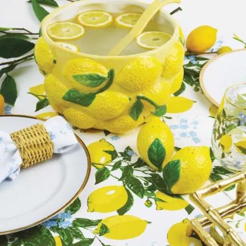 lemon punch bowl and ladle set