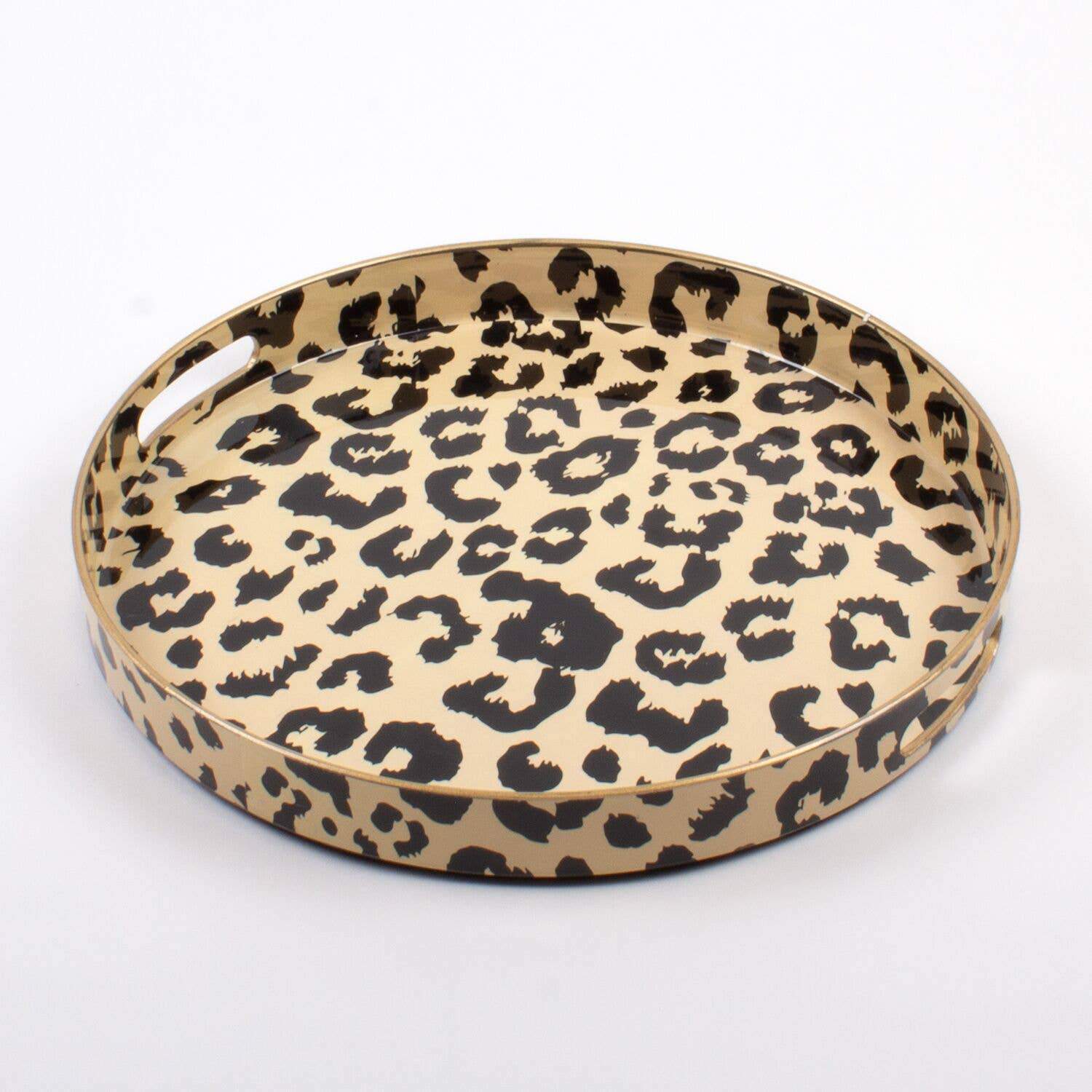Leopard Print Round Tray Cambridge