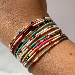 stacked seed bead bracelets