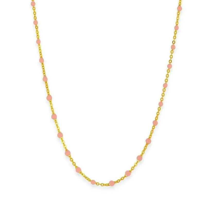 light pink resin necklace