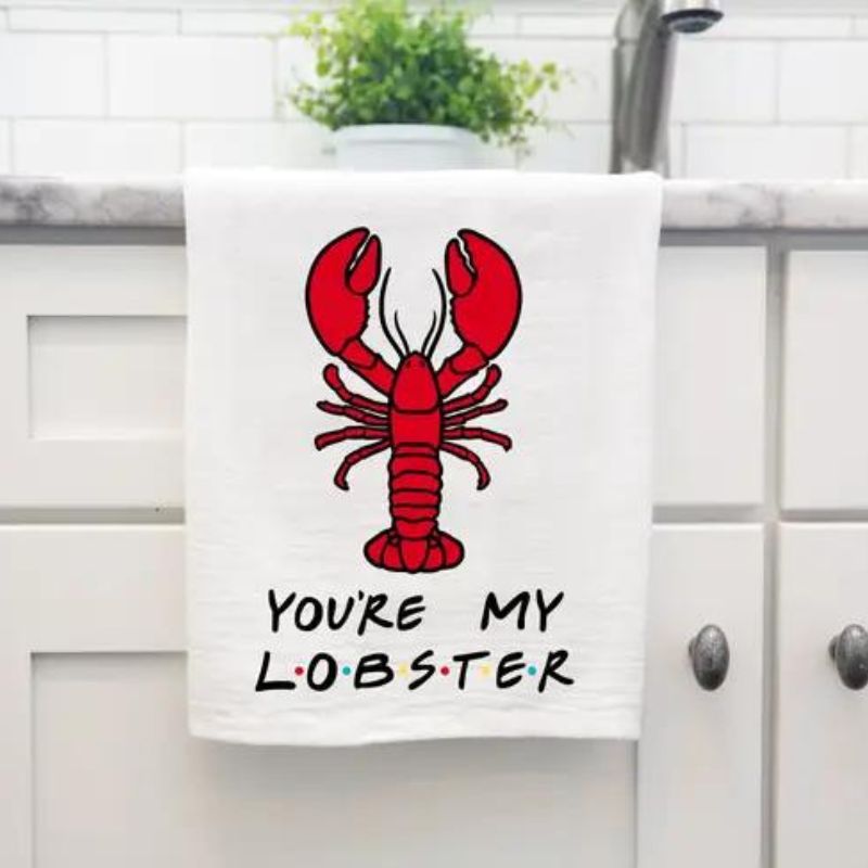 lobster friends kitchen towel