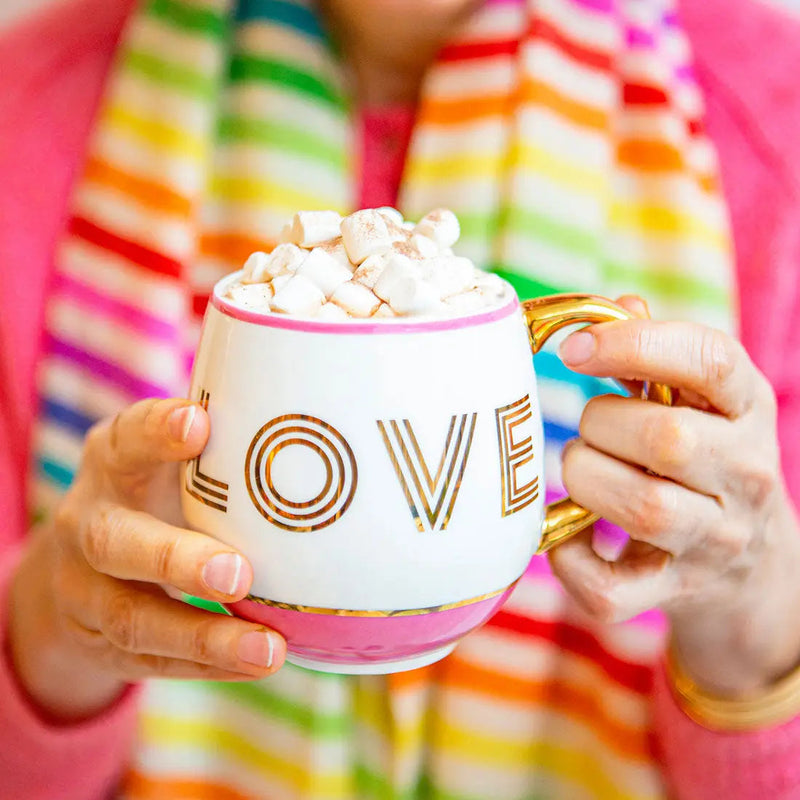 love mug with hot cocoa