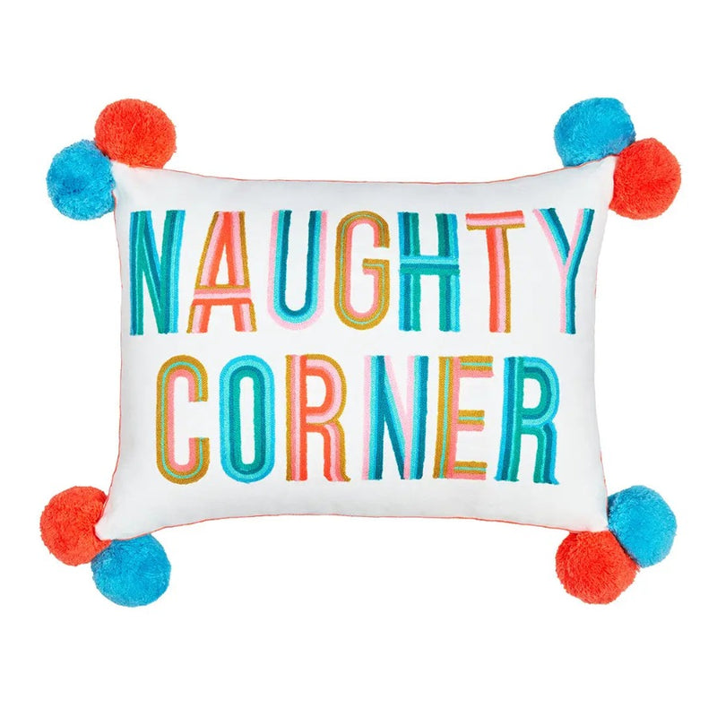 naughty corner funny throw pillow