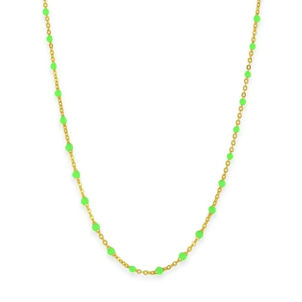 neon green resin necklace thema