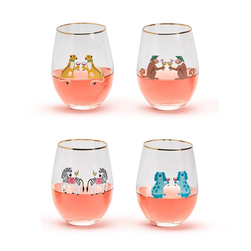 fun party animal wine glasses