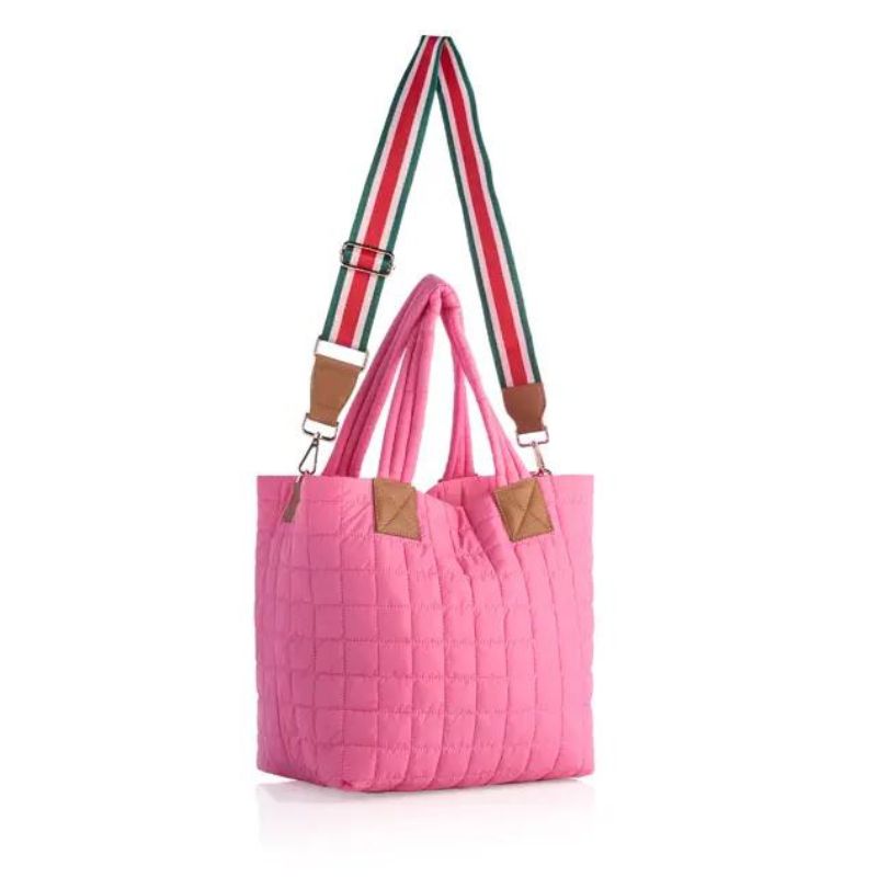 pink crossbody tote bag