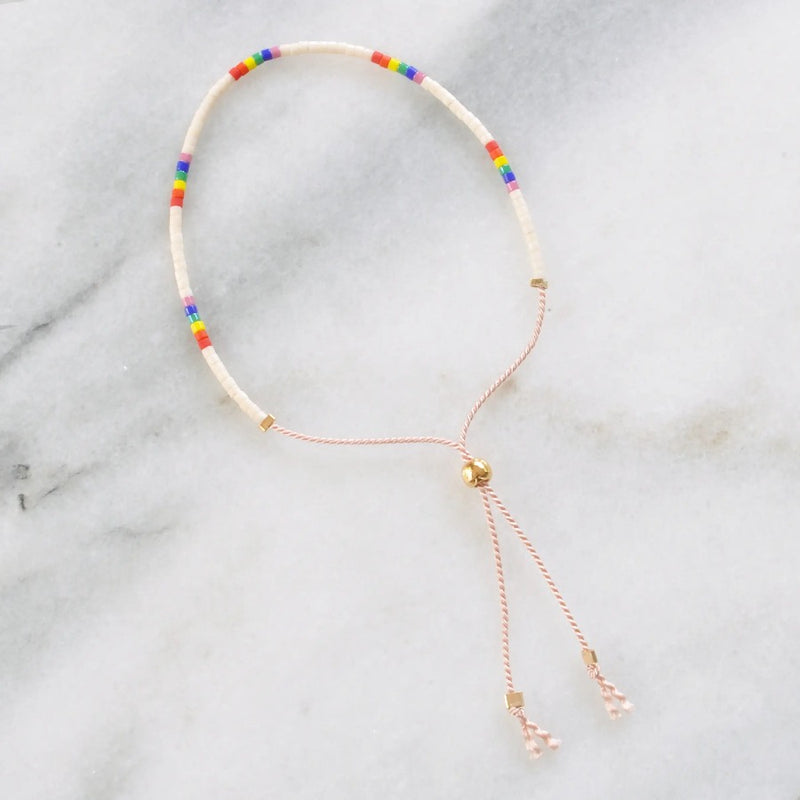 rainbow bead bracelet