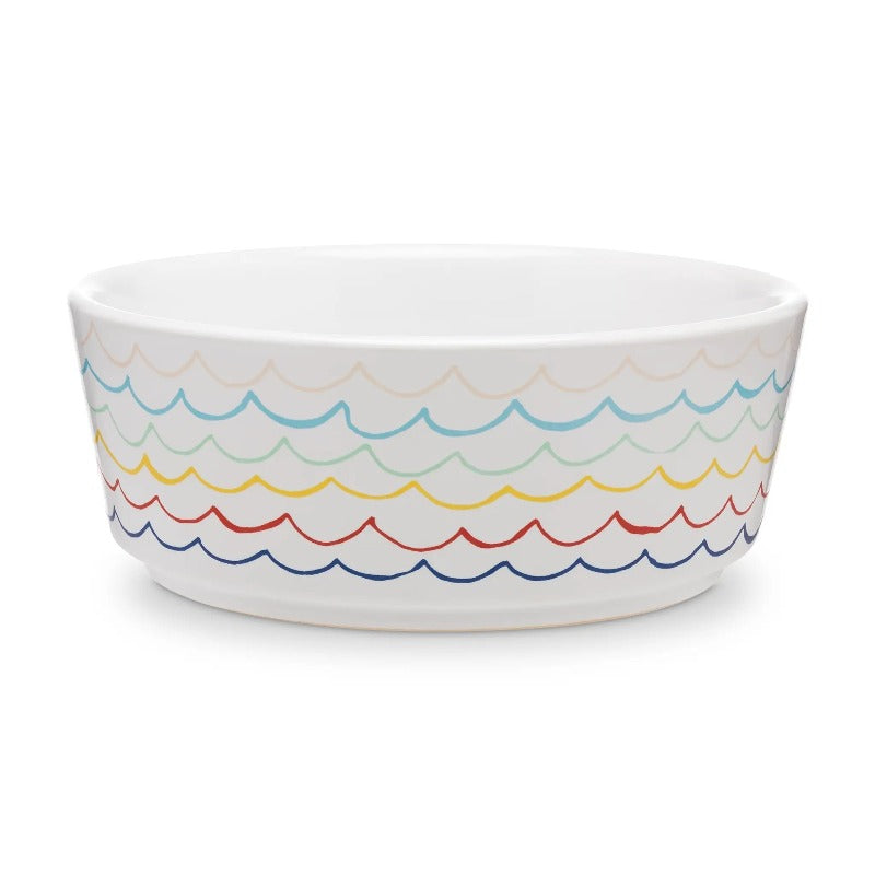 rainbow waves dog bowls