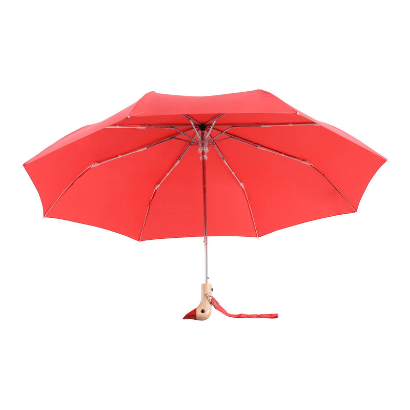 red duck umbrella side view