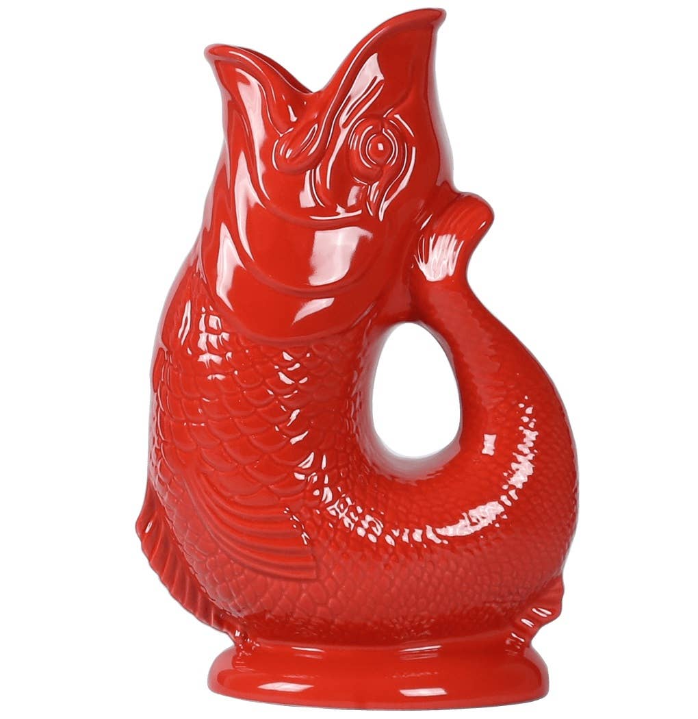 red gurgling cod pitcher jug