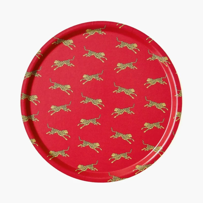red birch veneer leopard tray