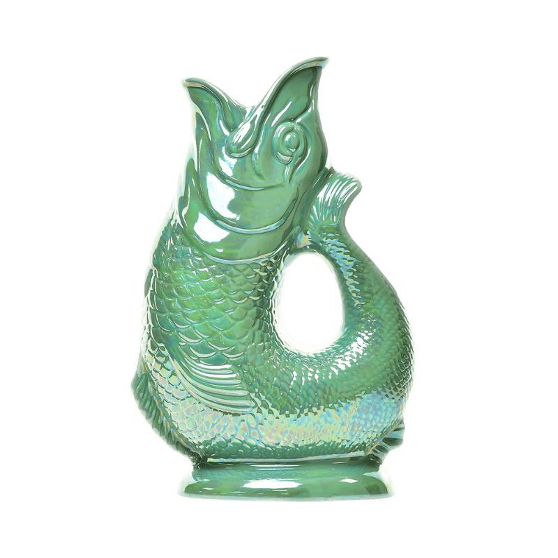 Wade Ceramics Iridescent Lustre 11" Gluggle Jug Fish Pitcher | 6 Colors