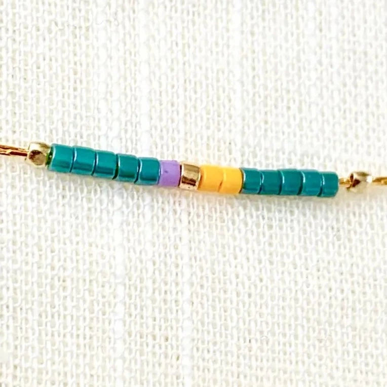 teal beaded necklace