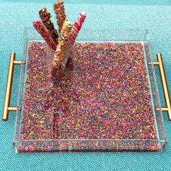 rainbow sprinkles acrylic tray