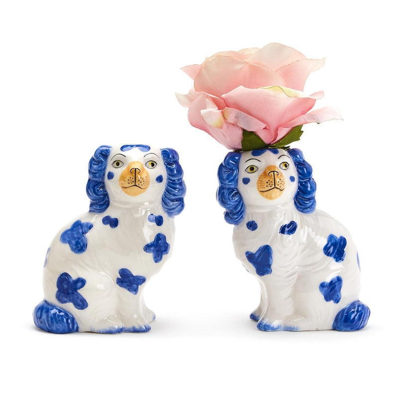 staffordshire dog bud vase gift set