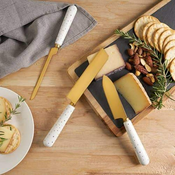 stars cheese knives set with cheese