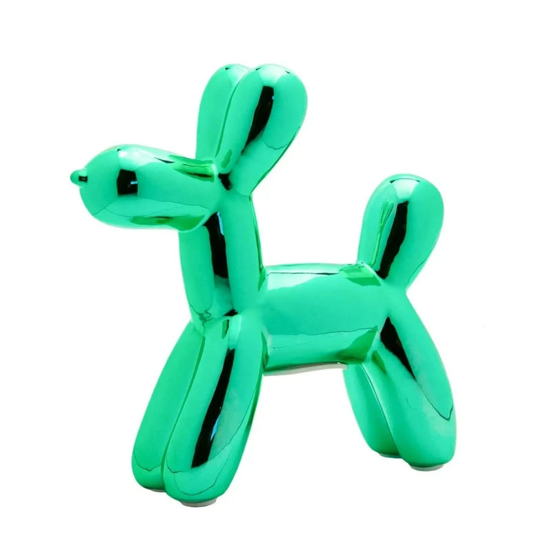 teal green balloon dog bank