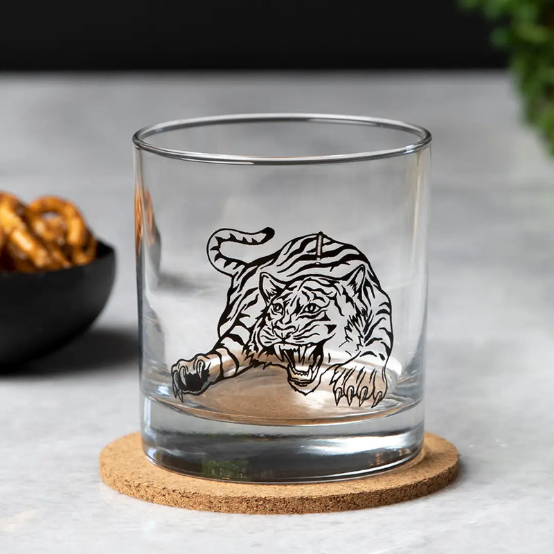 tiger rocks drinks glass