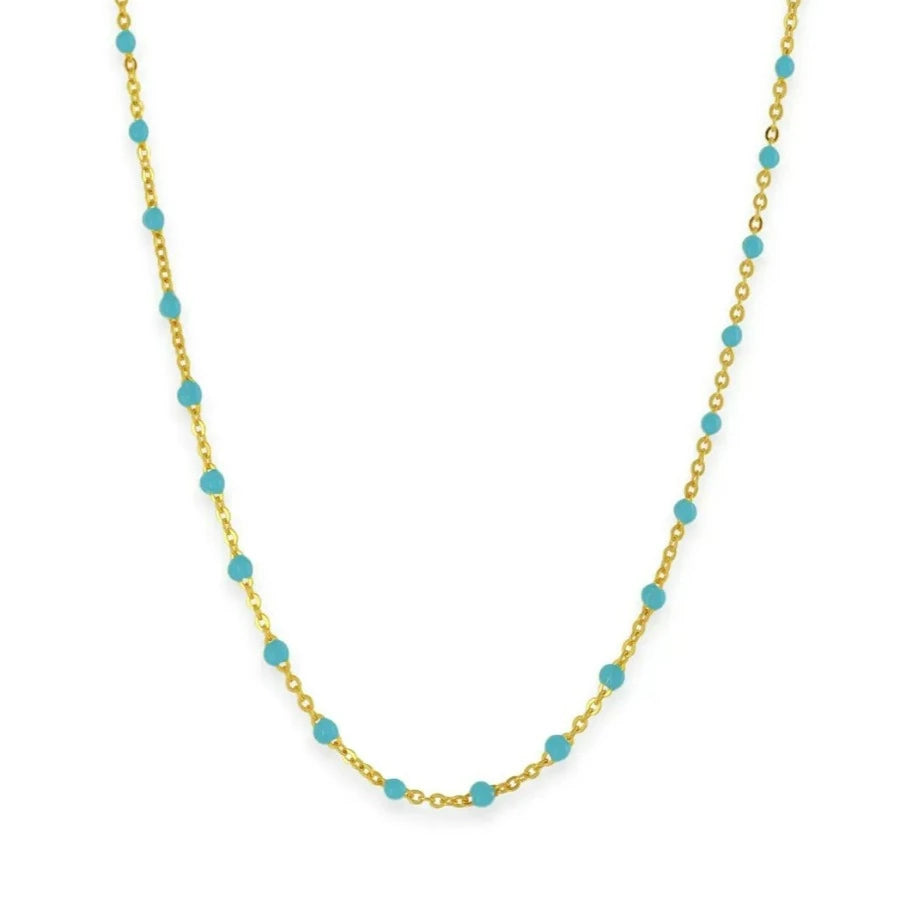 turquoise resin chain necklace