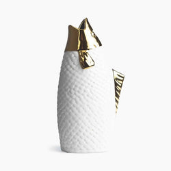 white gold fish vase and pitcher